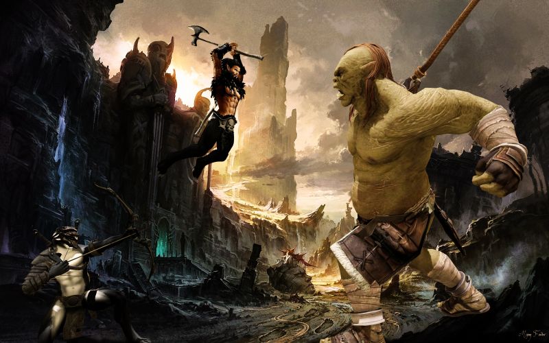 war,mythology,fantasy,battle,Ogre,darkness