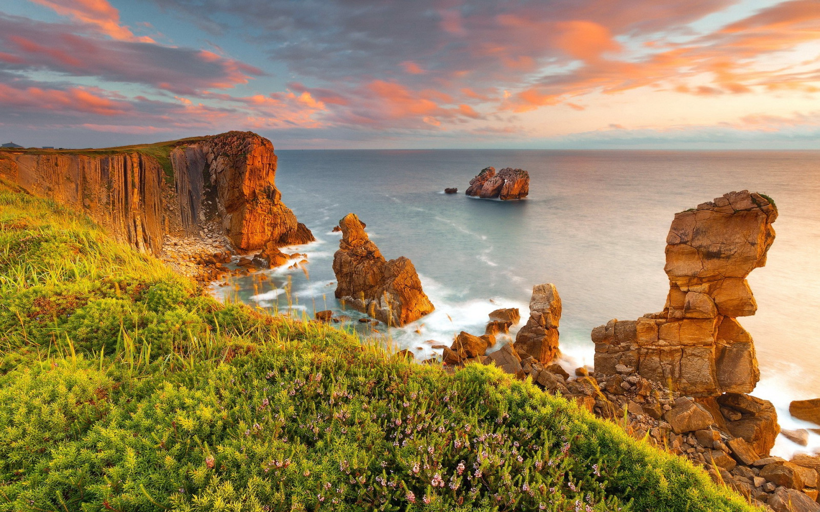 phong cảnh, Hoàng hôn, biển, Bay, đá, thiên nhiên, bờ biển, cỏ, bờ biển, bình Minh, Tháp, Bờ biển, Vách đá, Đường chân trời, Mũi, Sự hình thành, Địa hình, đại dương, vật chất, 1920x1200 px, Hình thái đất, Cơ thể của nước