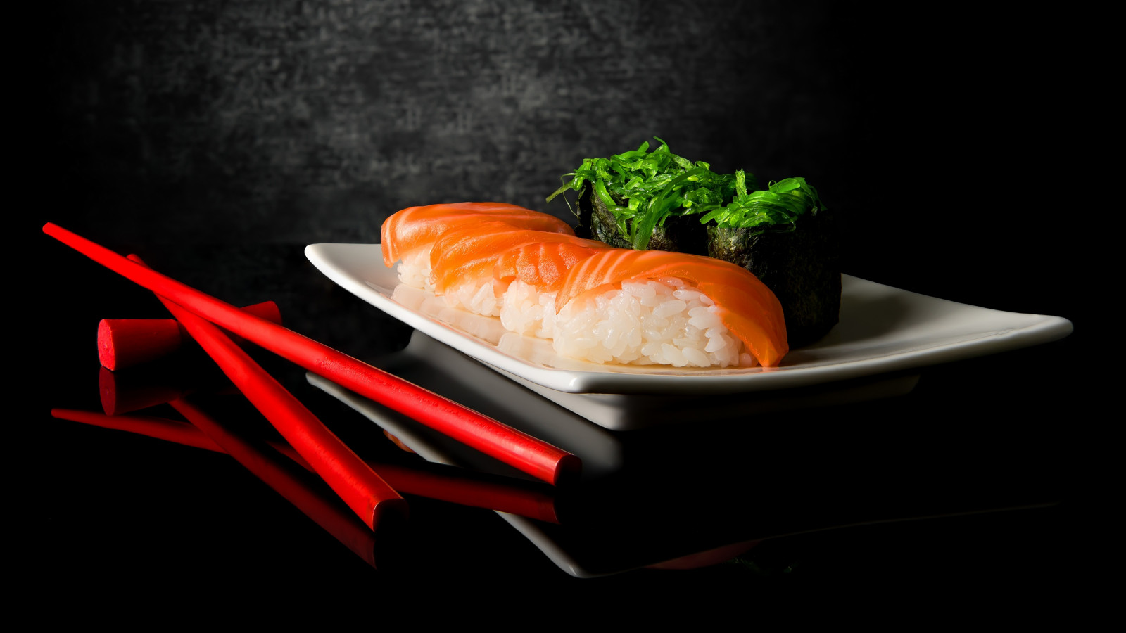Wallpaper sushi, food, still life, dark background 3840x2160
