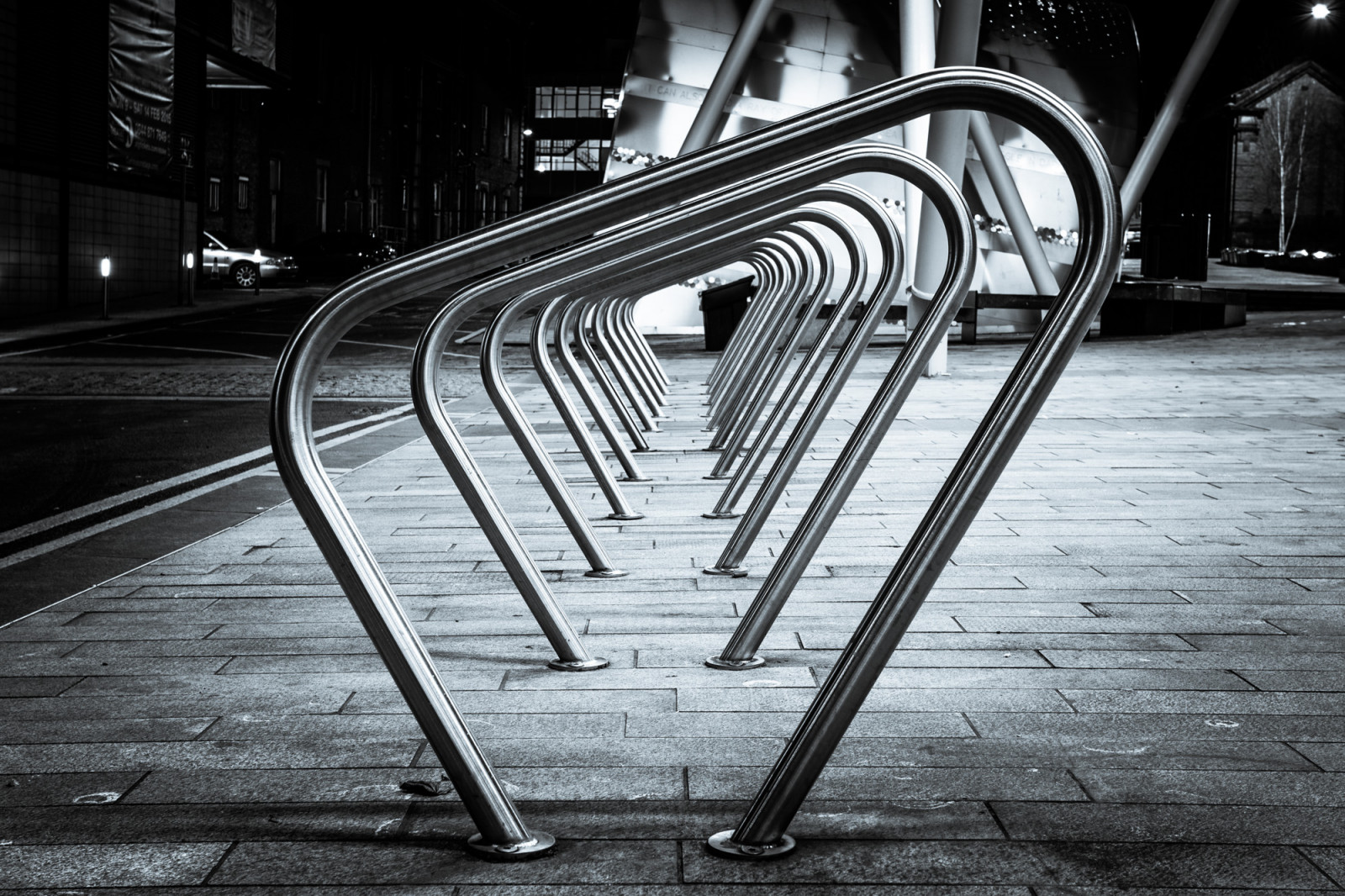 bílý, Černá, černobílý, ulice, noc, zima, silnice, fotografování, symetrie, Anglie, Kánon, 2015, Spojené království, světlo, Černý a bílý, longexposure, železo, tvar, čára, tma, 6d, britian, Černý a bílý, monochromatické fotografování, Film noir, Stoke-on-Trent, stafordšírský, eos6d, Hanley