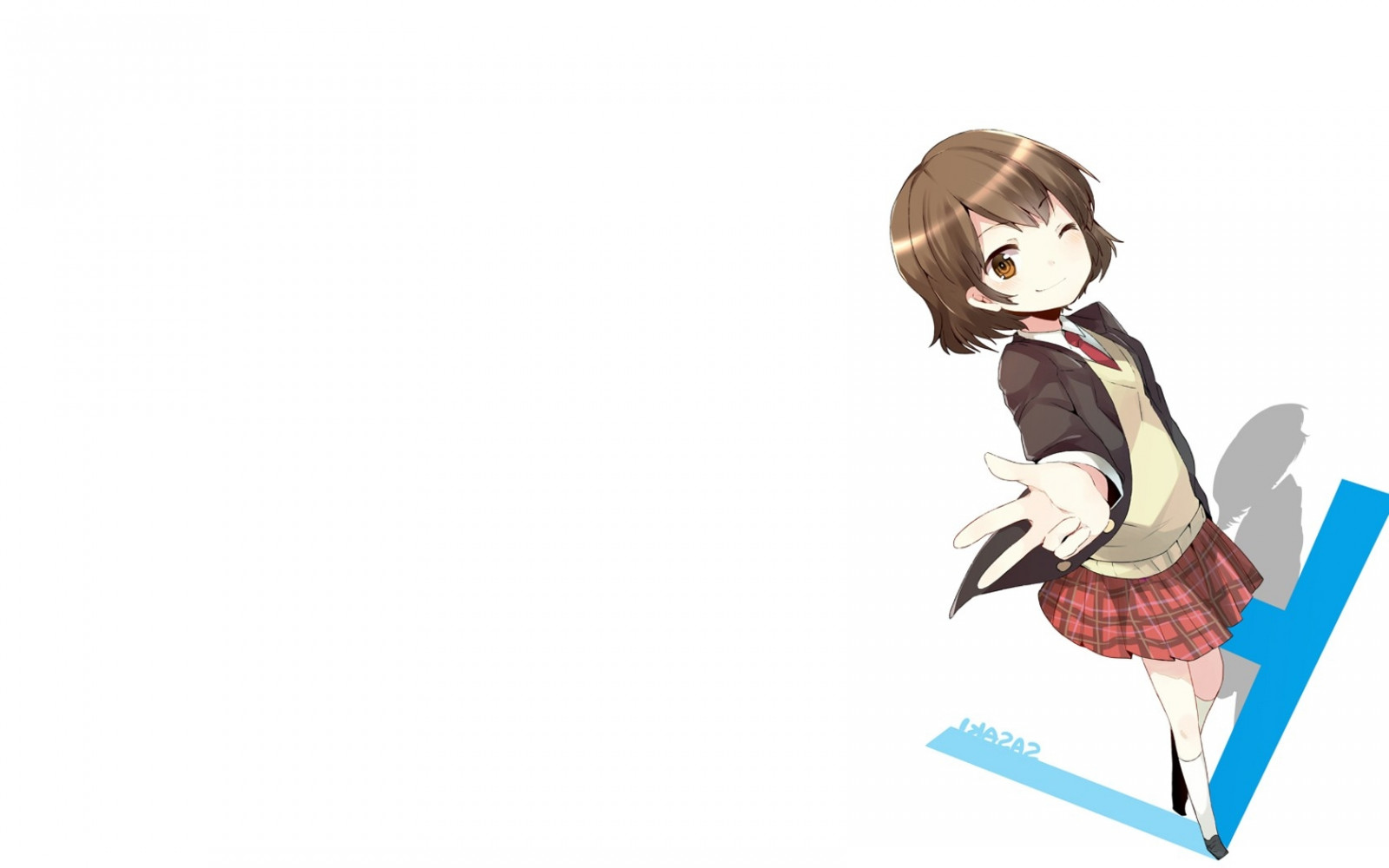 Wallpaper anime, girl, smile, gesture, form 1680x1050 4kWallpaper