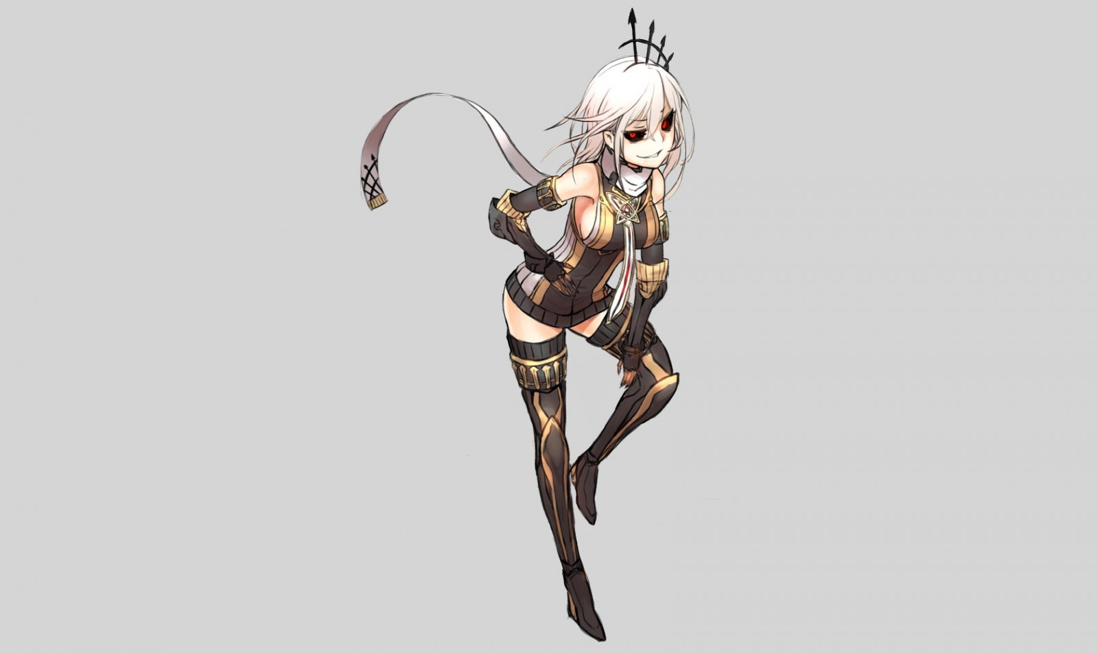 bílé vlasy, anime, anime dívky, Původní znaky, Osoba, zettai ryouiki, profese