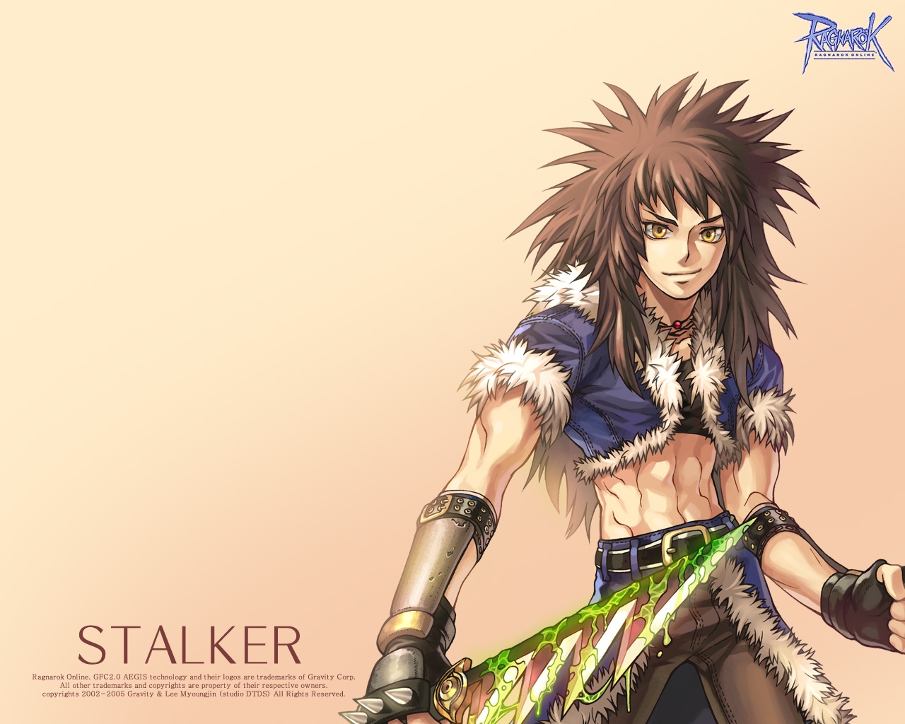 Illustration, Anime, Arme, Ragnarok Online, Lächeln, Kerl, Mangaka, Frau Krieger, Stalker
