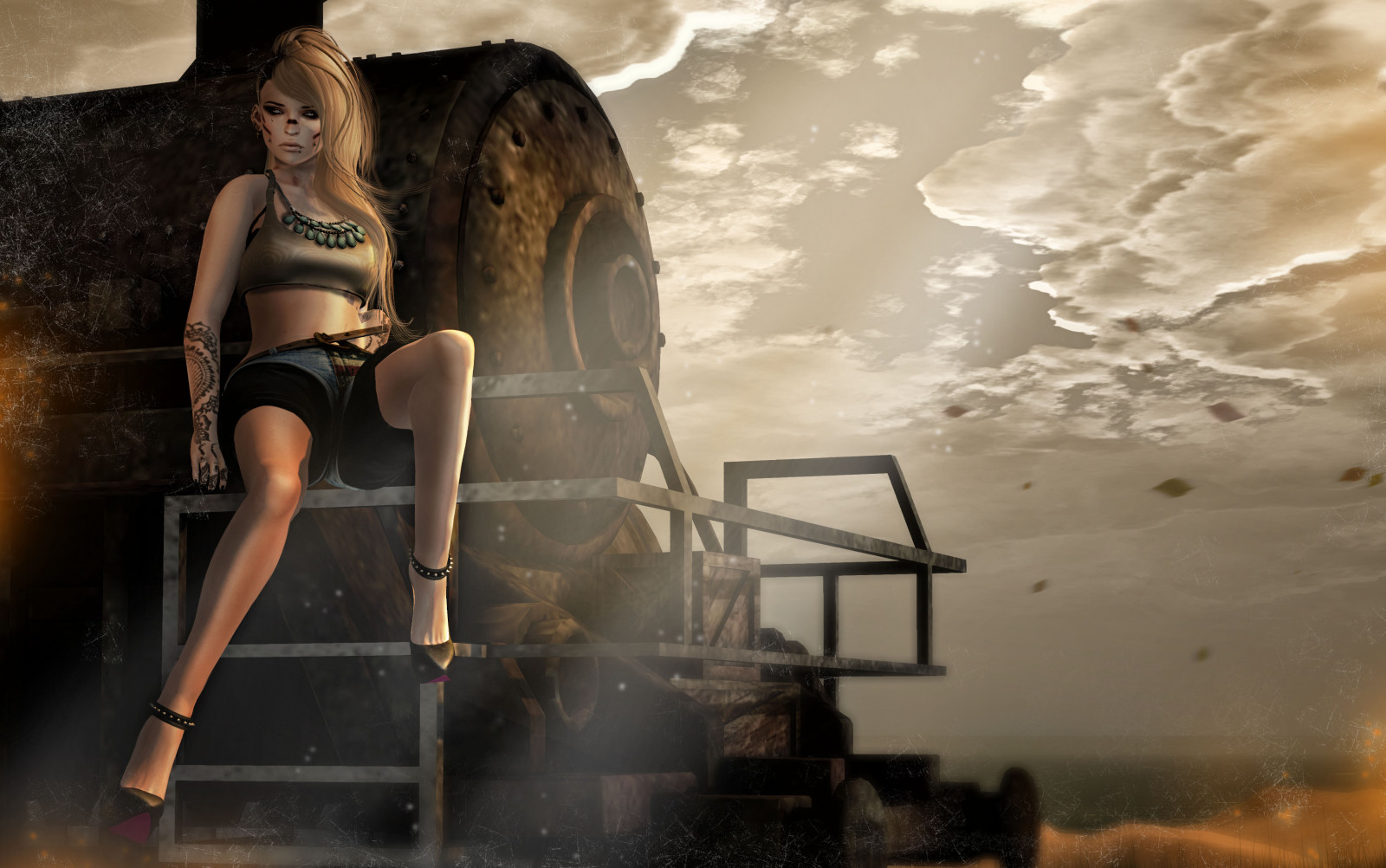 3D, apocalittico, moda, Avatar, vita, Virtuale, ARTE, ragazza, digitale, SL, seconda vita, maglia, fantasia, secondo, fameshed, grafico, Da donna, uber, sfondo del computer, lotd, stock photography, cg artwork