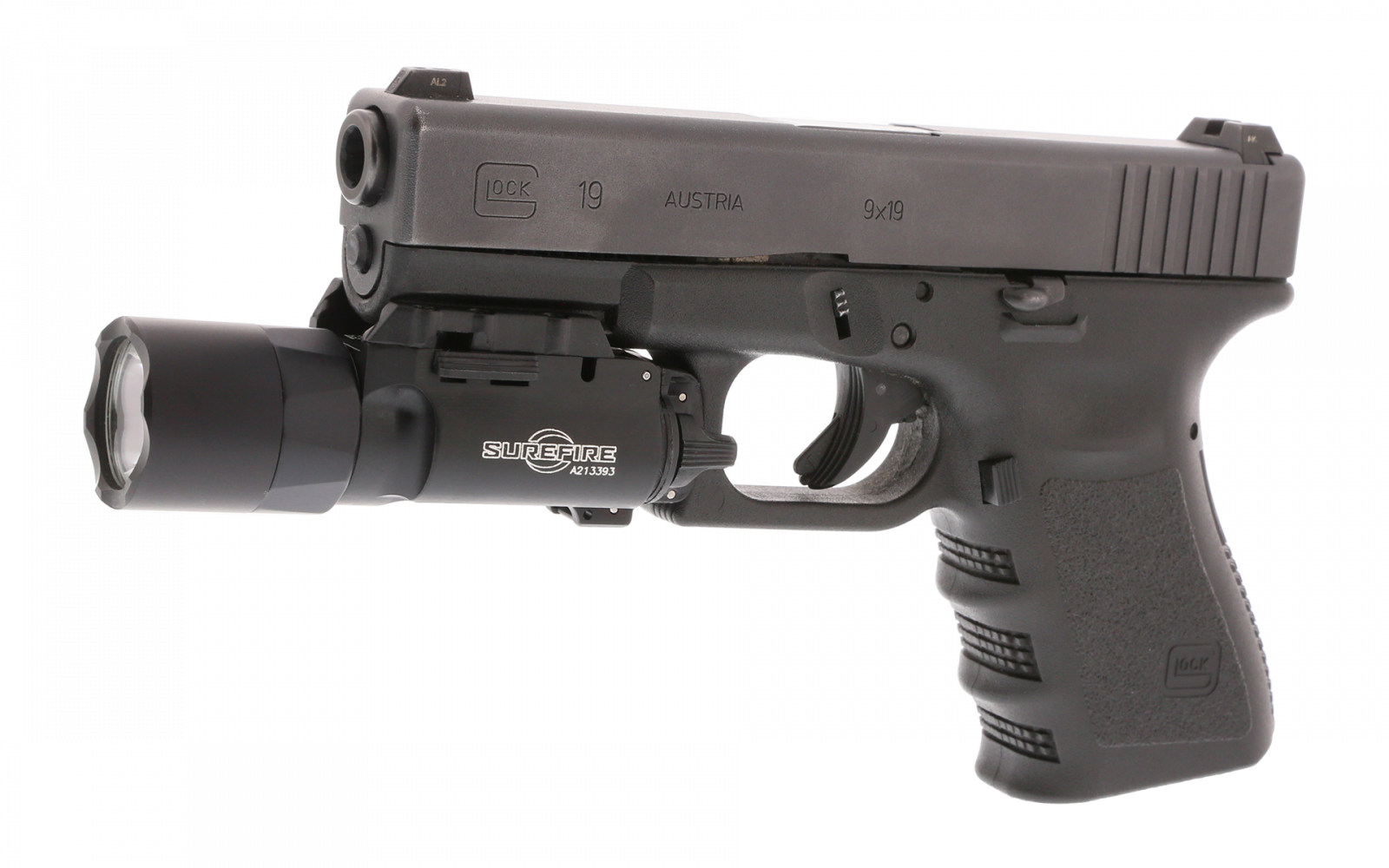 pistole, zbraň, pistole, Pistole, natáčení, Glock, SureFire, spoušť, střelná zbraň, hlaveň zbraně, gun příslušenství, sportovní střelbě