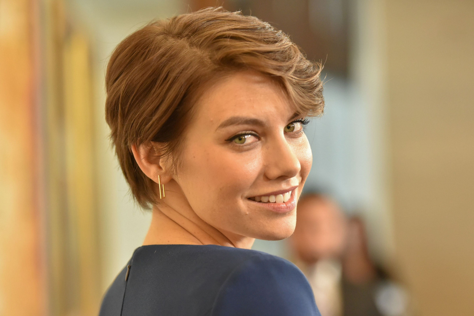 viso, donne, capelli lunghi, brunetta, celebrità, attrice, sorridente, Lauren Cohan, capelli, Persona, acconciatura, capelli castani