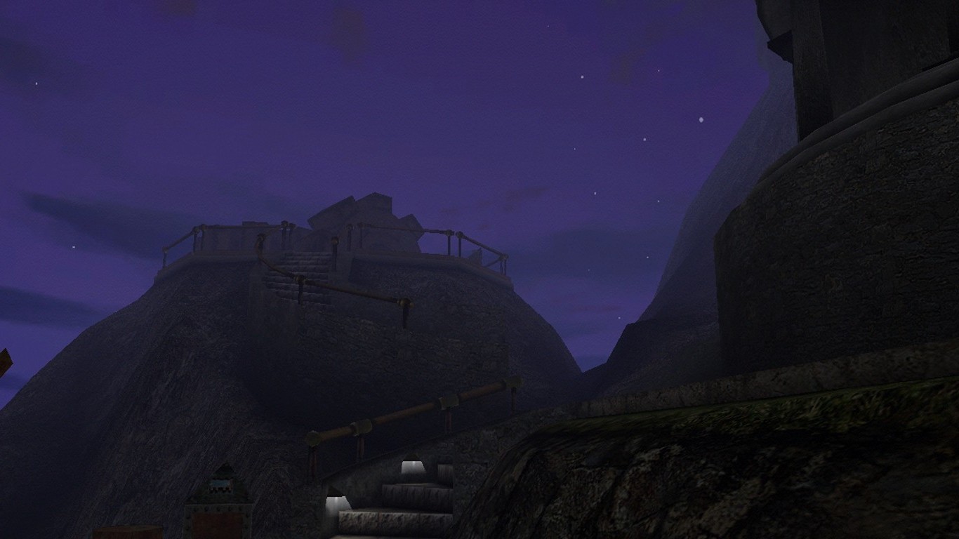 computerspil, nat, himmel, aften, måneskin, atmosfære, skumring, midnat, Myst, Terræn, daggry, mørke, skærmbillede, 1366x768 px, atmosfærisk fænomen, atmosfære af jord