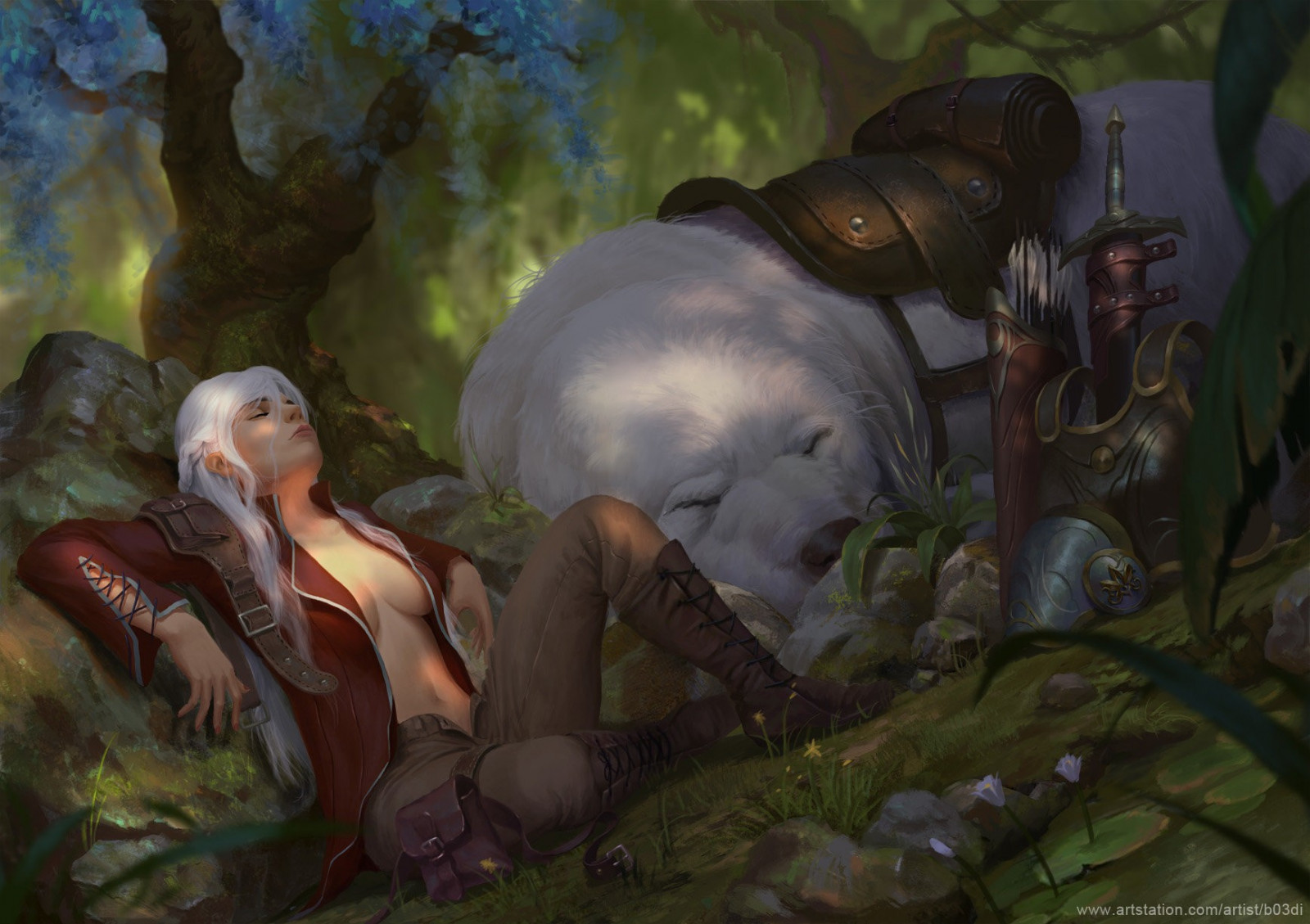 les, fantasy umění, džungle, mytologie, Snímek obrazovky, místo výskytu