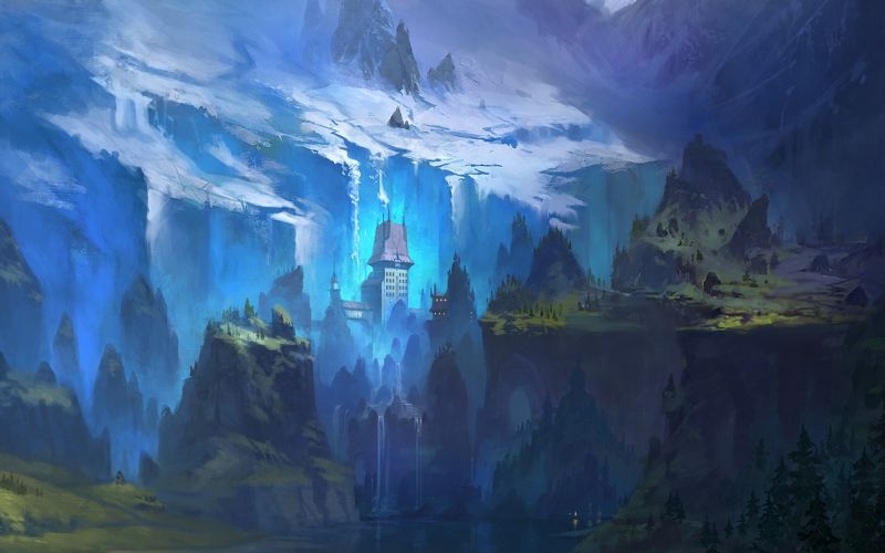fantasy umění, umělecká díla, led, jeskyně, Formace, Terén fantasy umění, umělecká díla, led, jeskyně, Formace, Terén