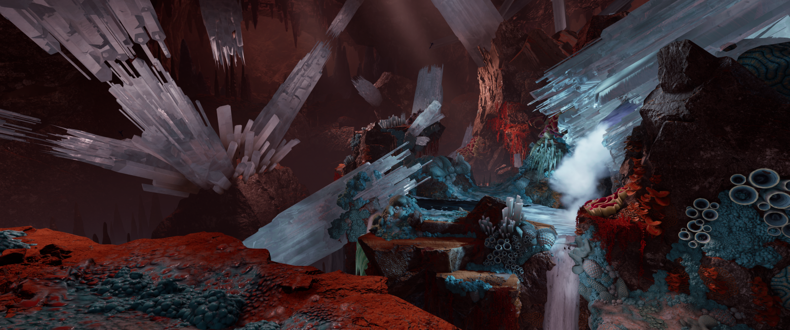 svět, Formace, geologický fenomén, cg artwork, UMĚNÍ, dřevo, prostor, malování, malovat, krajina, tma, Skála, grafika, akční adventura, video game software, událost, visual arts, ilustrace, karmín, fiktivní postava, pc hry, Strategy video game, grafický design, beletrie, jádro