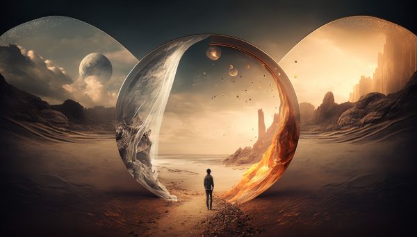 ai art,surreal,illustration,world,bubbles,sunset glow