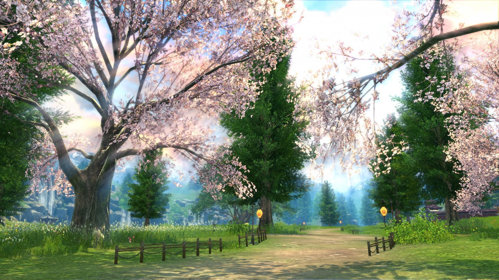 Wallpaper sunlight, garden, branch, blossom, mmorpg, Blade Soul