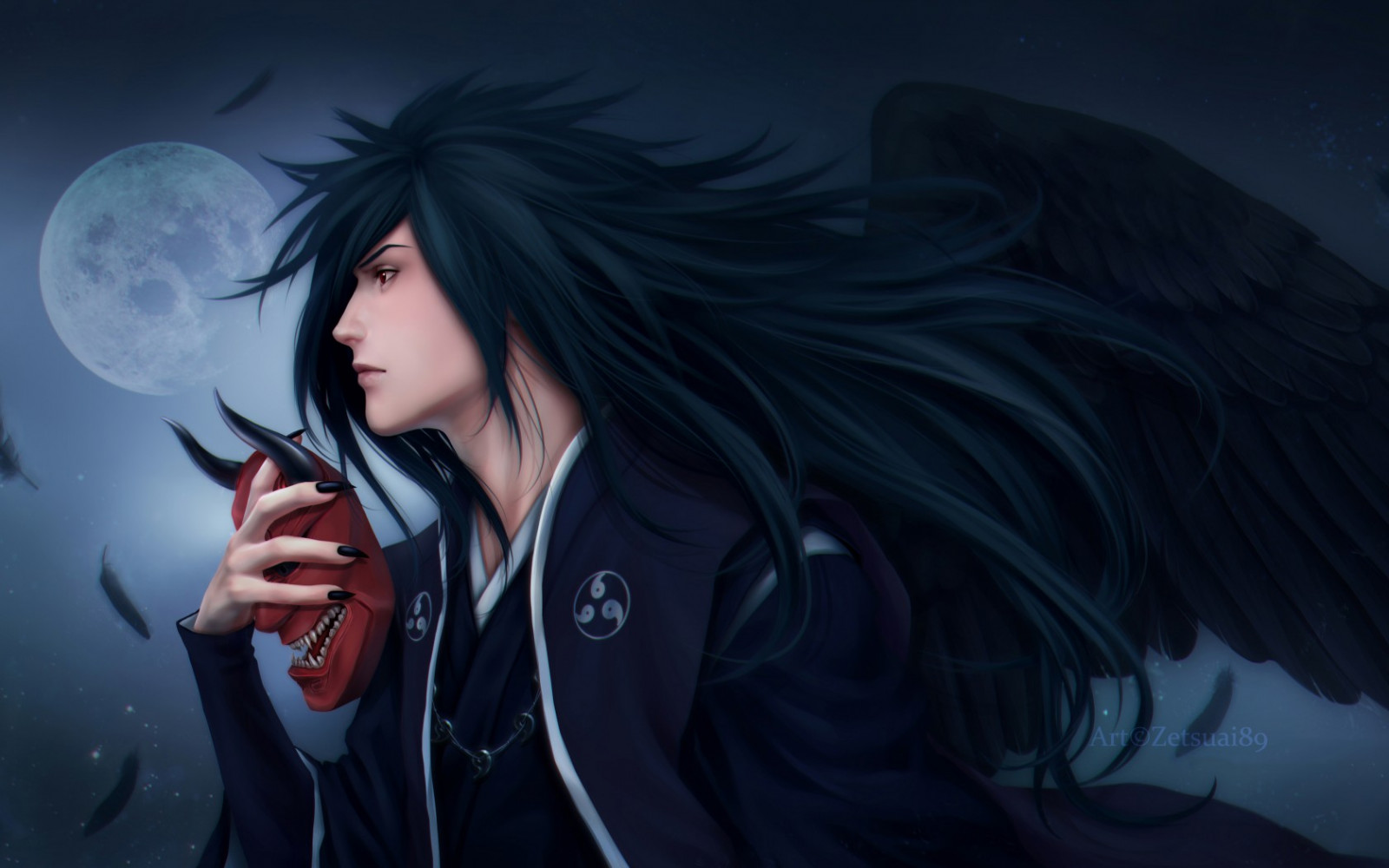 illustration, anime, vinger, Uchiha Madara, naruto, mørke, skærmbillede, computer tapet, fiktiv karakter, mangaka