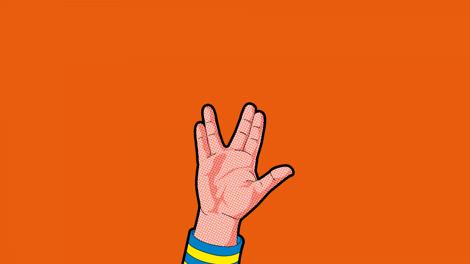 ilustrace, kreslená pohádka, sci-fi, star Trek, Žít dlouho a prosperovat, Spock, ruka, prst, paže, font, orgán, palec