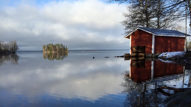 landskap, båt, innsjø, vann, hav, shore landskap, båt, innsjø, vann, hav, shore