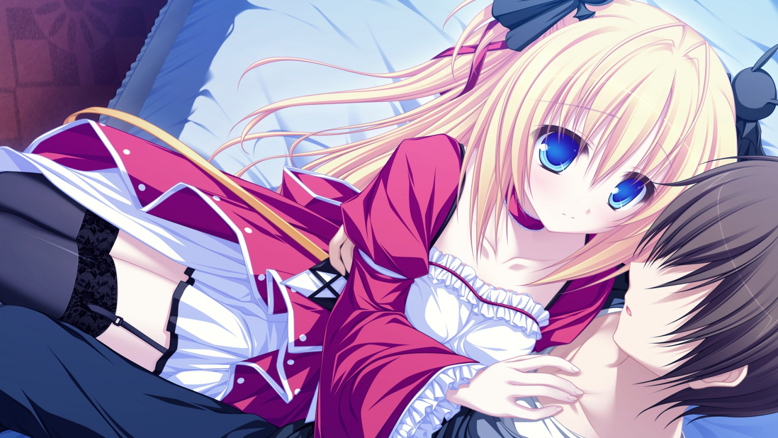 ilustrace, anime, umělecká díla, lunaris Filia, chlapec, dívka, něha, obejmout, mangaka, mikagami mamizu, sylvia luna Infinitus