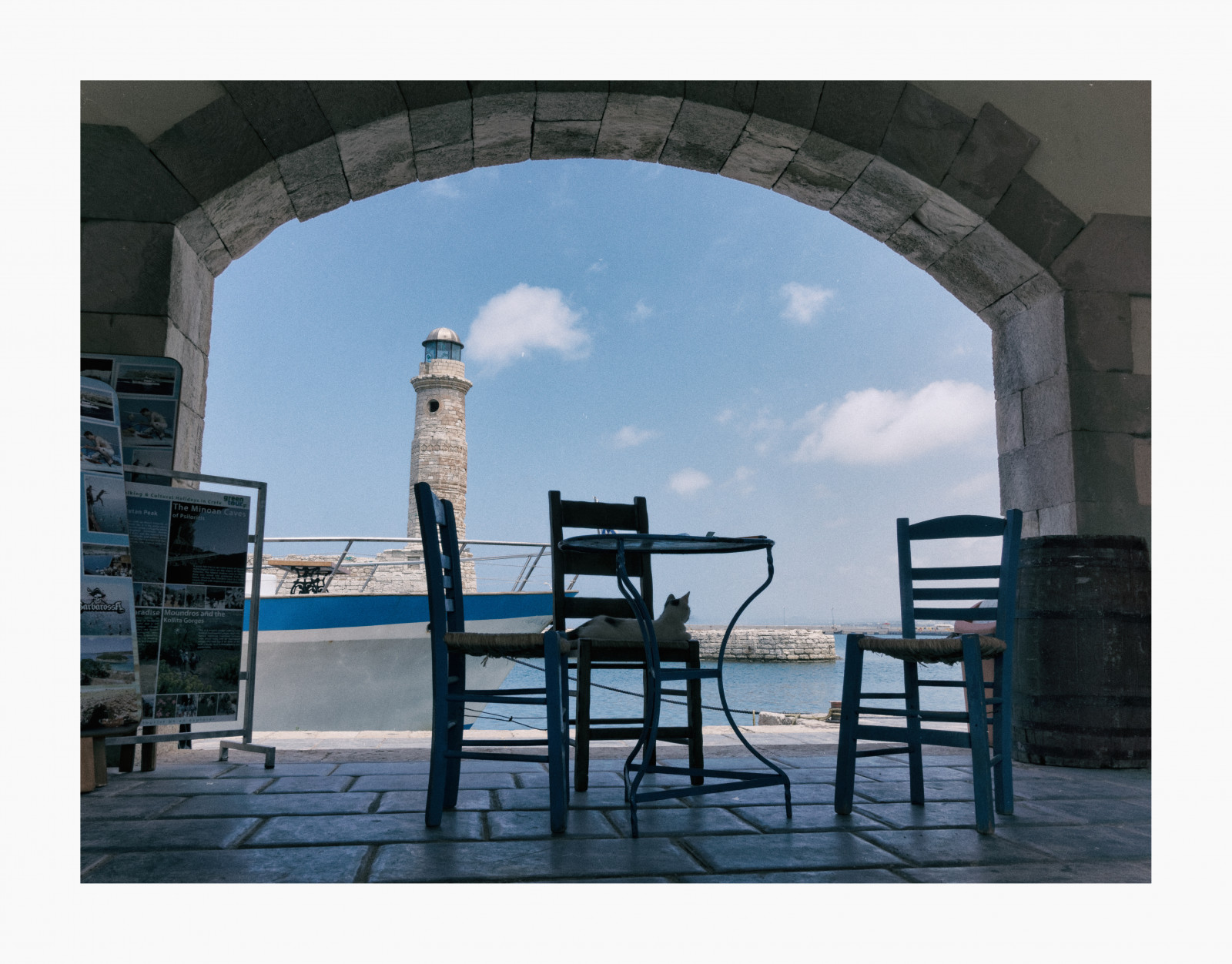 středozemský, architektura, dřevo, Sony, Řecko, letní, Evropa, oblouk, Dovolená, Vzhled interiéru, dovolená, Kréta, 2014, železo, moderní umění, nex7