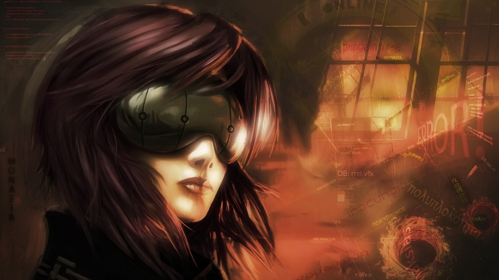 anime, anime dívky, Ghost in the Shell, tma, Snímek obrazovky, 1920x1080 px, počítač tapeta, fiktivní postava