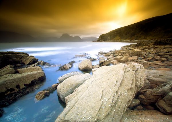 sunlight,landscape,mountains,sea,bay,water