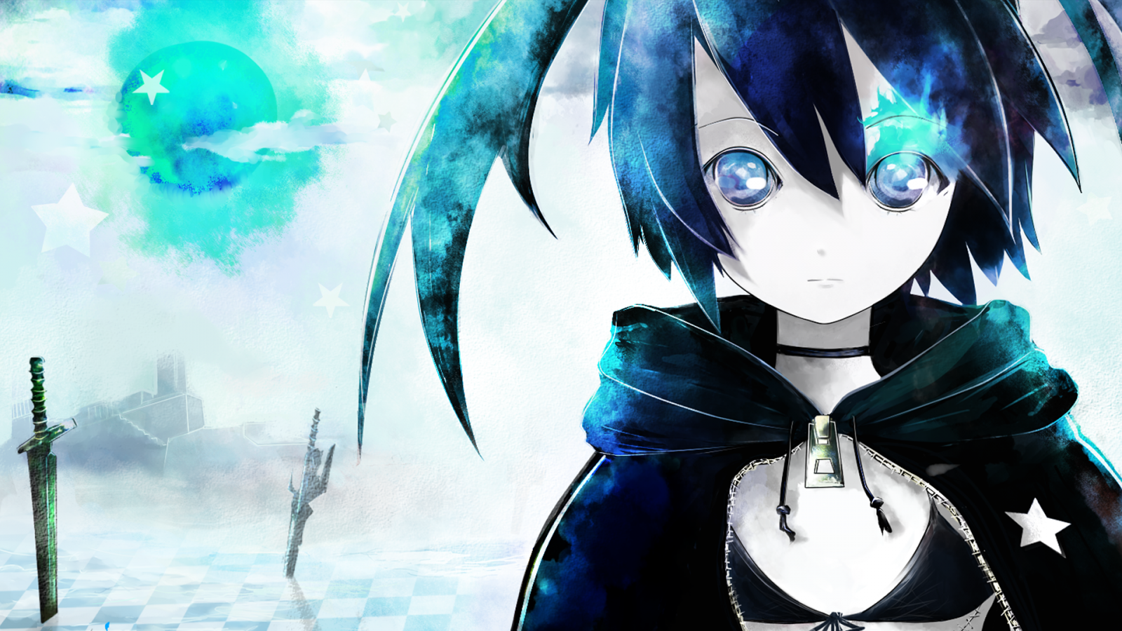 Wallpaper Black Rock Shooter, Kuroi Mato, anime girls 1920x1080