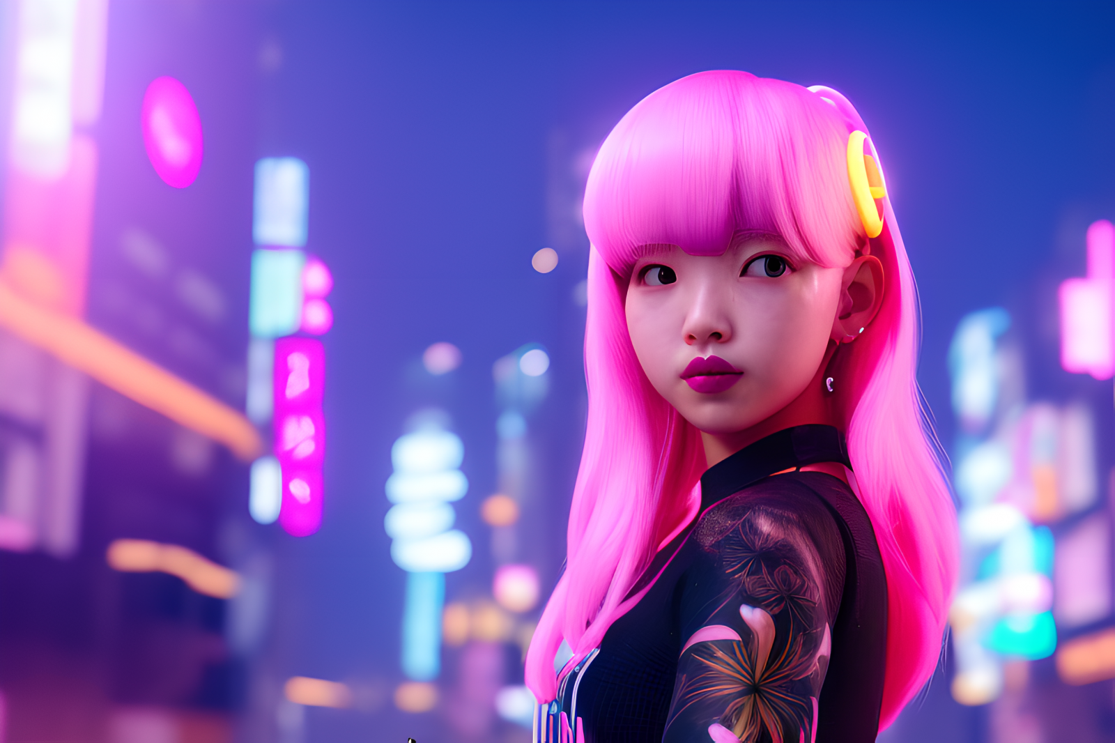 anime dívky, Růžové vlasy, ai art, digitální umění, Stable Diffusion