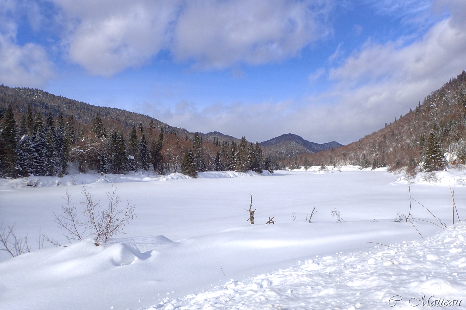 rivi rejacquescartier, parcnationaldelajacquescartier, parcsqu bec, ciel, cielo, neige, la neve, hiver, inverno, montagnes, montagne, natura, al di fuori, freddo