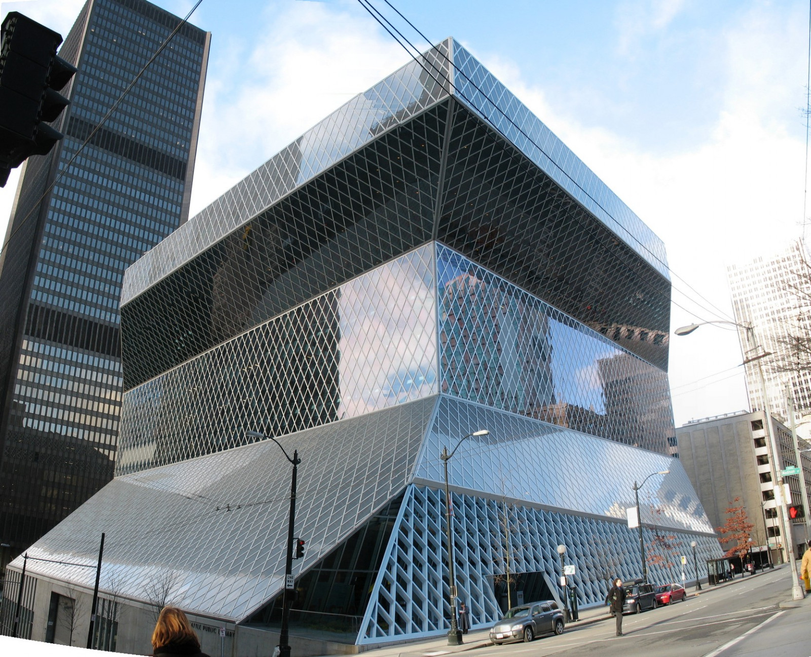 Seattle, bibliotek, udforske, syning, seattlepubliclibrary, washingtonstate, offentligt bibliotek, flisebelagt, aia150, ll100