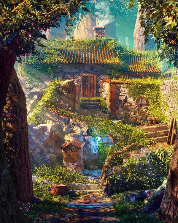 artwork,digital art,architecture,Fantasy Architecture,house,fantasy art