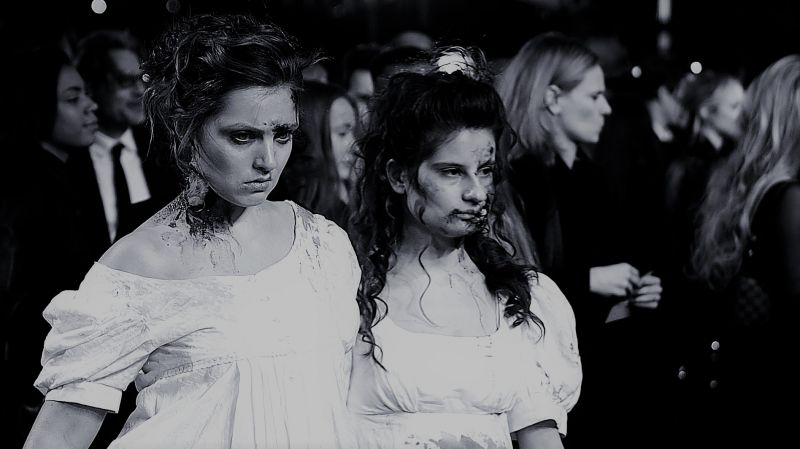 sort, fotografi, sort og hvid, skønhed, dame, pige