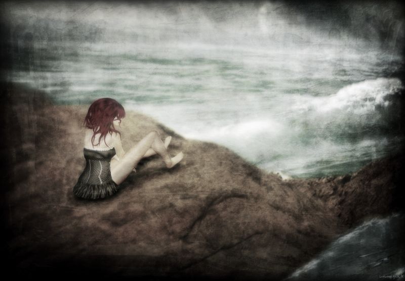 sea, sitting, waves, emotion, poetry, ART sea, sitting, waves, emotion, poetry, ART
