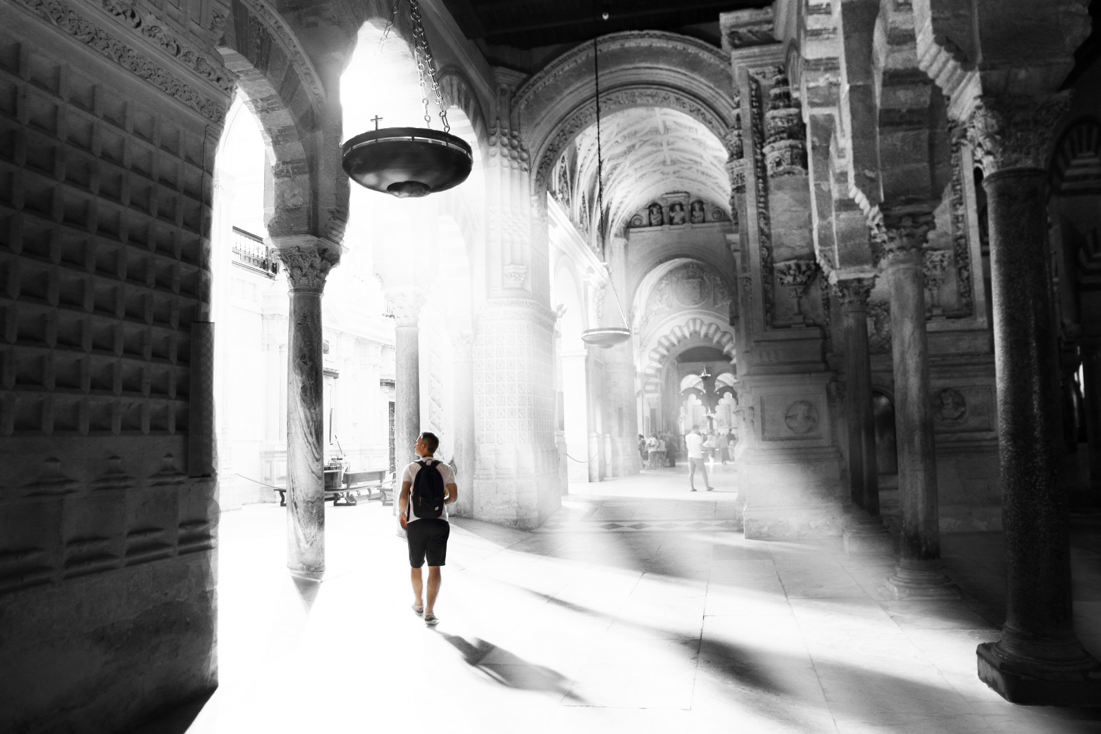 světlo, espana, bílý, Černá, blancoynegro, blanco, luz, Španělsko, katedrála, černoch, catedral, mešita, andalucia, Cordoba, Mezquita, Andalusie