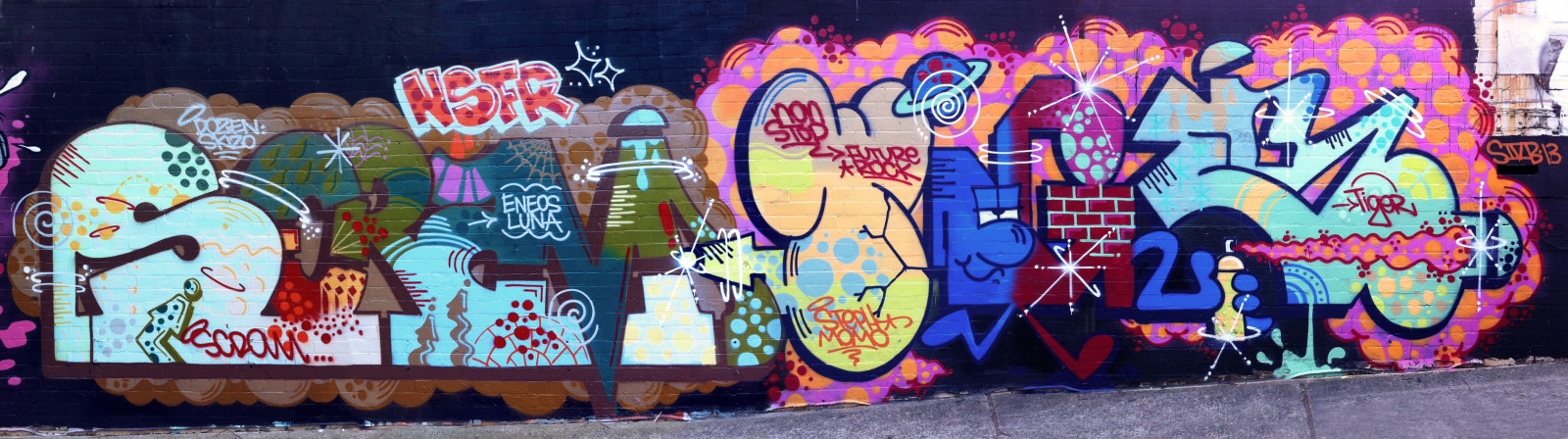 เสือ, กราฟฟิตี, ศิลปะบนท้องถนน, 2013, ซิดนีย์, ภาพจิตรกรรมฝาผนัง, ศิลปะ, ตะลึง, nsfr, s4b, nonstopfuturerock