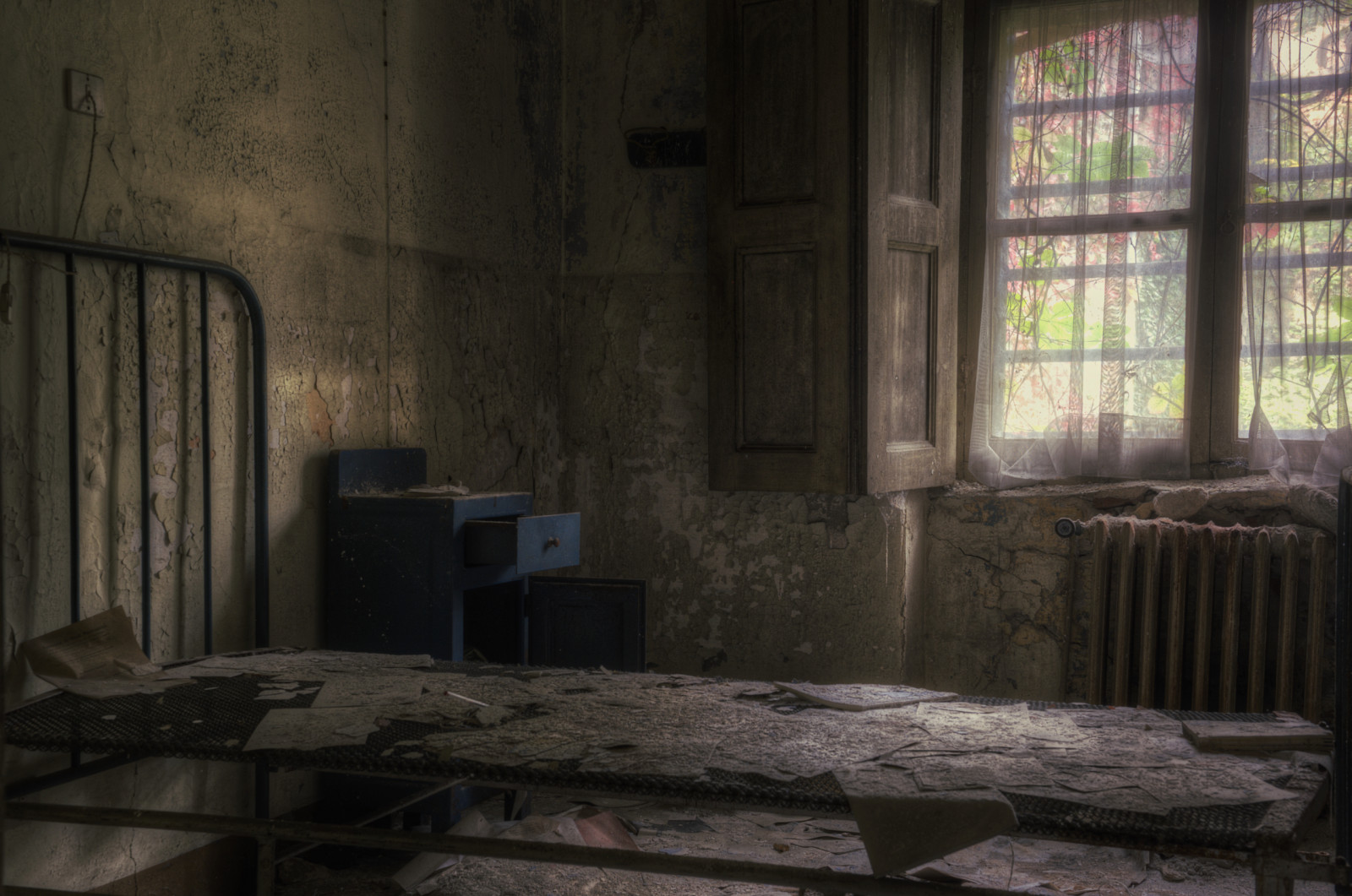 okno, tma, slunečnímu záření, dřevo, domů