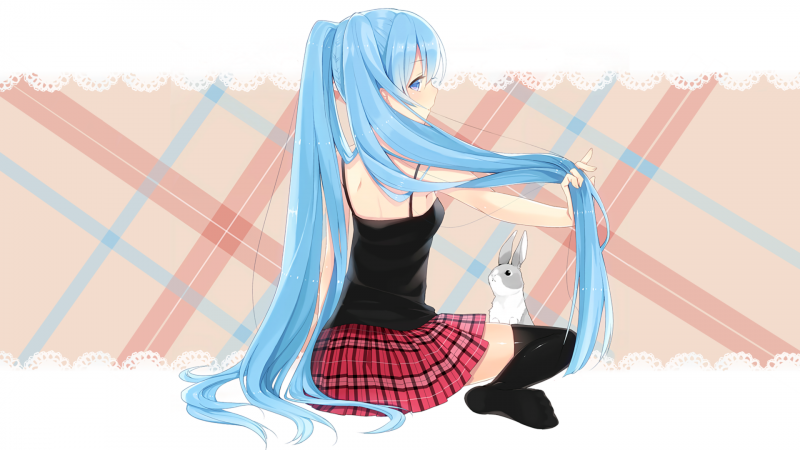 ilustrace, sedící, manga, kreslená pohádka, anime, Vocaloid ilustrace, sedící, manga, kreslená pohádka, anime, Vocaloid