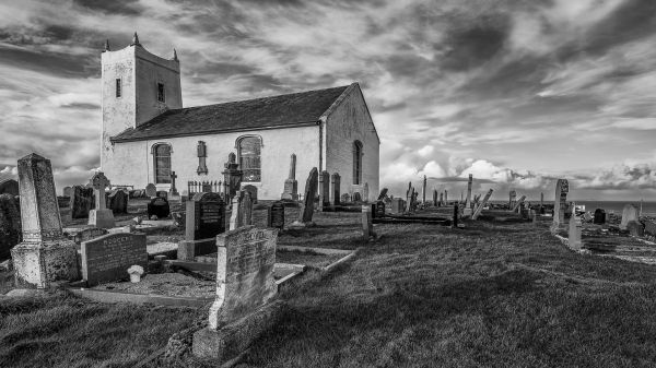 landscape,old,monochrome,architecture,building,grass