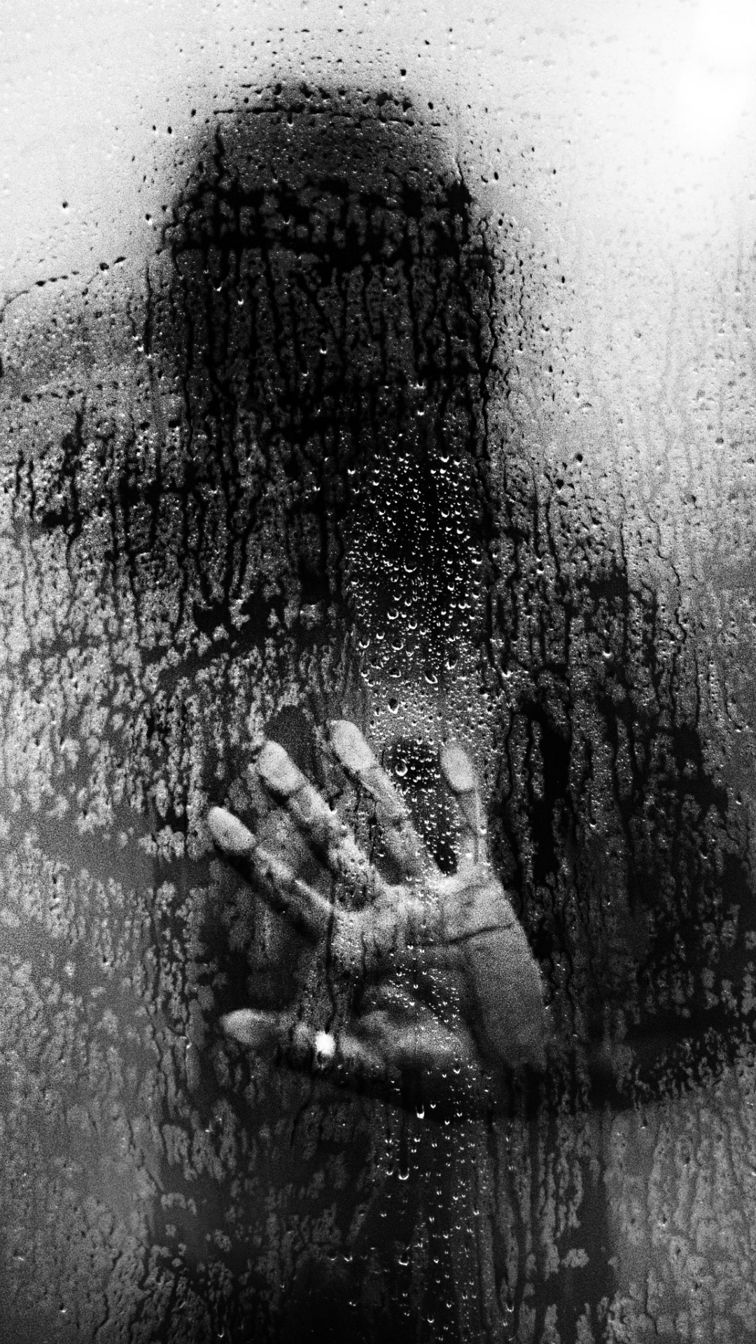 displeje na výšku, černobílý, muži, silueta, sklenka, kapky vody, ruce