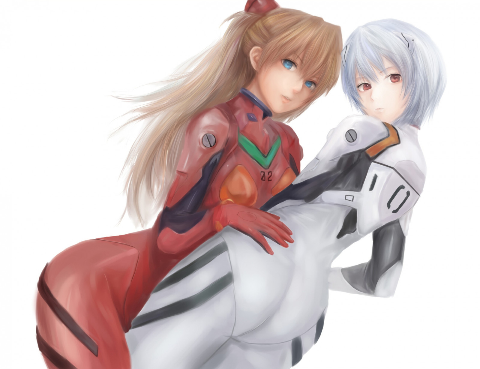 ilustrace, anime, anime dívky, Neon Genesis Evangelion, Asuka Langley Soryu, Ayanami Rei, Hračka, figurka, akční figurka