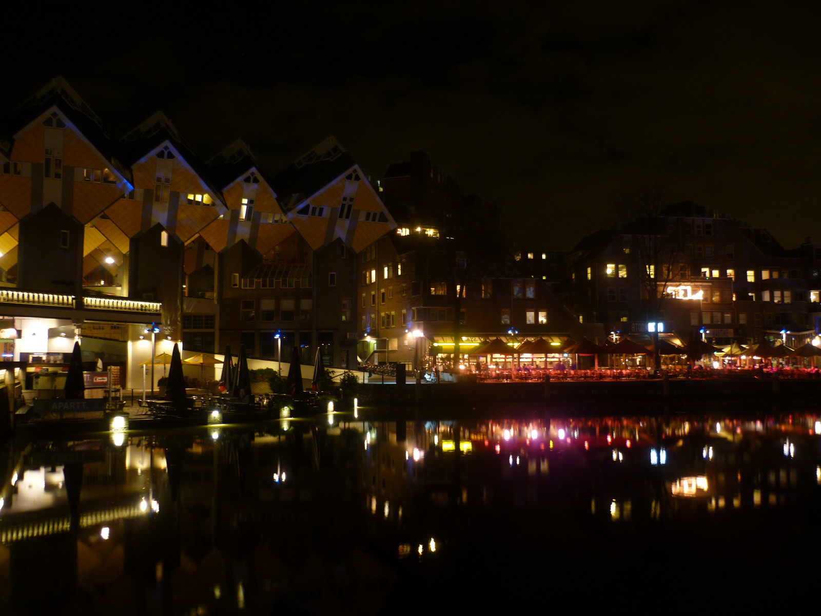 gadebelysning, by, bybilledet, nat, vand, afspejling, himmel, terning, aften, flod, by, metropol, Rotterdam, midnat, downtown, belysning, huse, nl, mørke, Blom, turistattraktion, computer tapet, vandveje, krop af vand, kade, piet, Gelderse