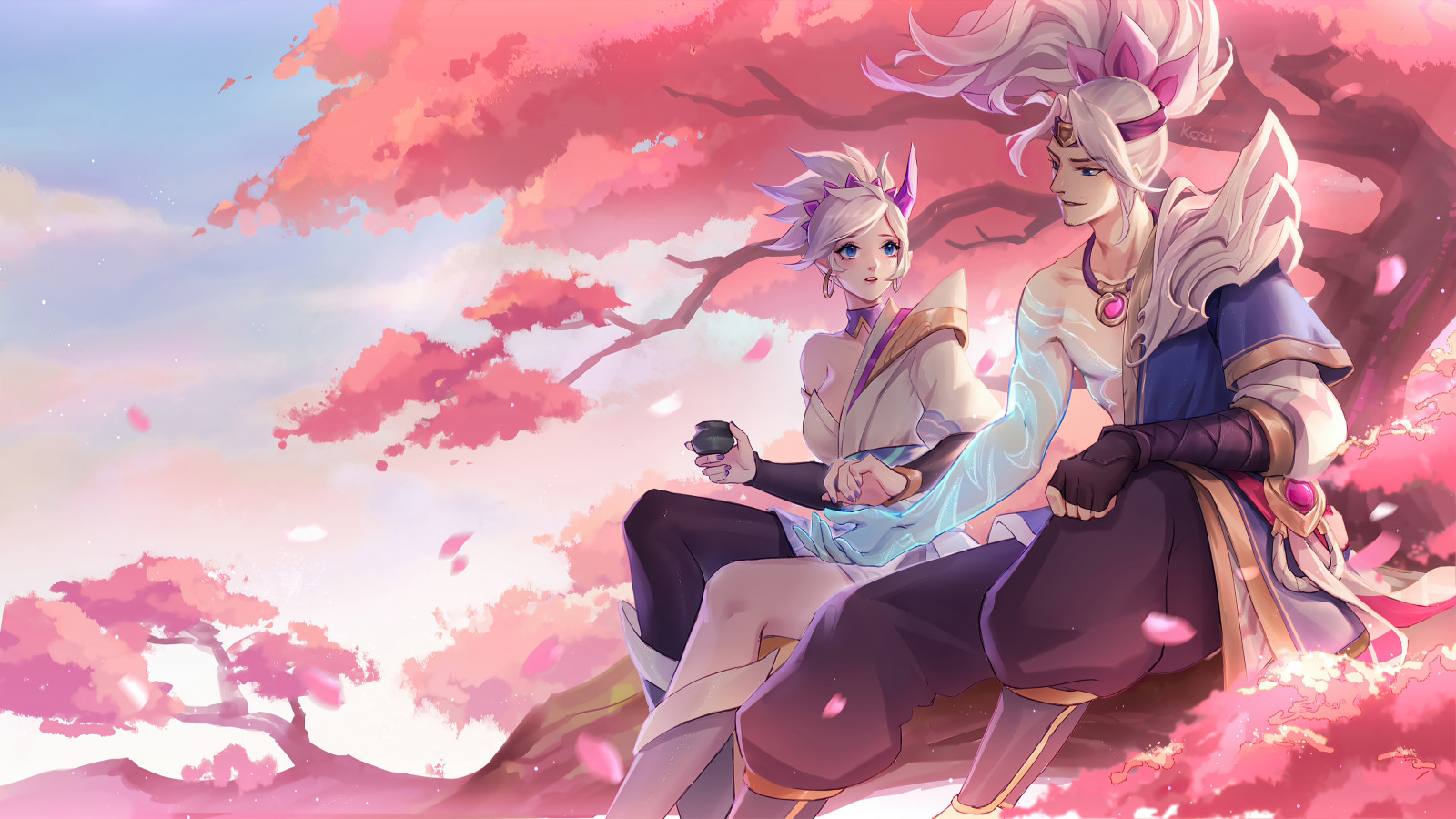 배경 화면 : 리그 오브 레전드, spirit blossom, Riven 리그 오브 레전드, PC 게임, 야스오, 전설의
