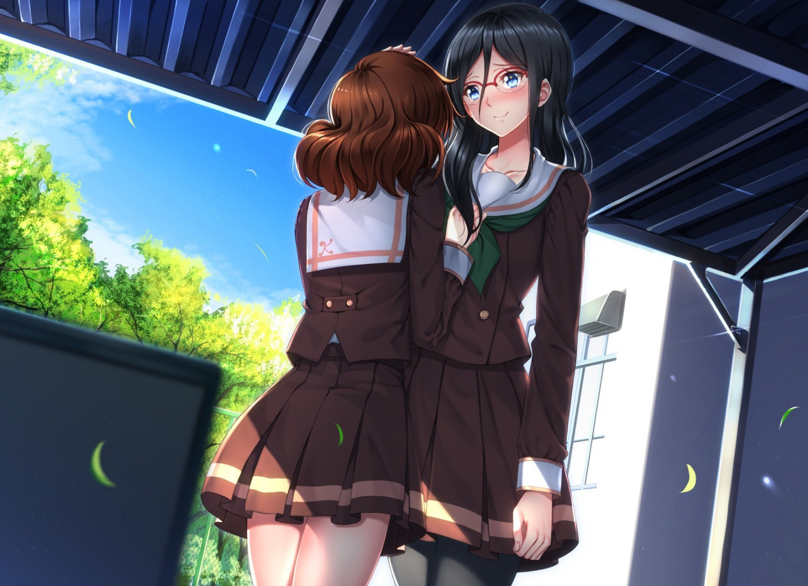 Cosplay, lange Haare, Anime, Anime Mädchen, blaue Augen, kurzes Haar, Brünette, Brille, schwarzes Haar, Rock, Hibike euphonium, Meganekko, Tanaka Asuka, Kleidung, Oumae Kumiko, Kostüm, Bildschirmfoto