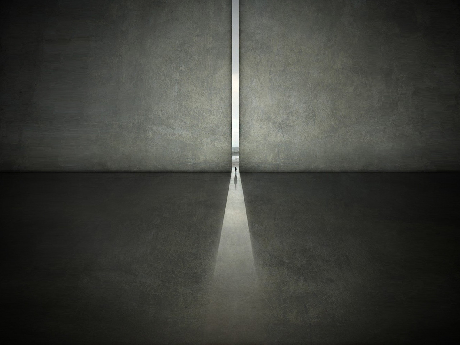 uomini, bianca, nero, monocromo, minimalismo, ombra, simmetria, cerchio, solitudine, leggero, illuminazione, forma, pavimento, linea, soffitto, oscurità, 1920x1440 px, bianco e nero, fotografia in bianco e nero, lampada