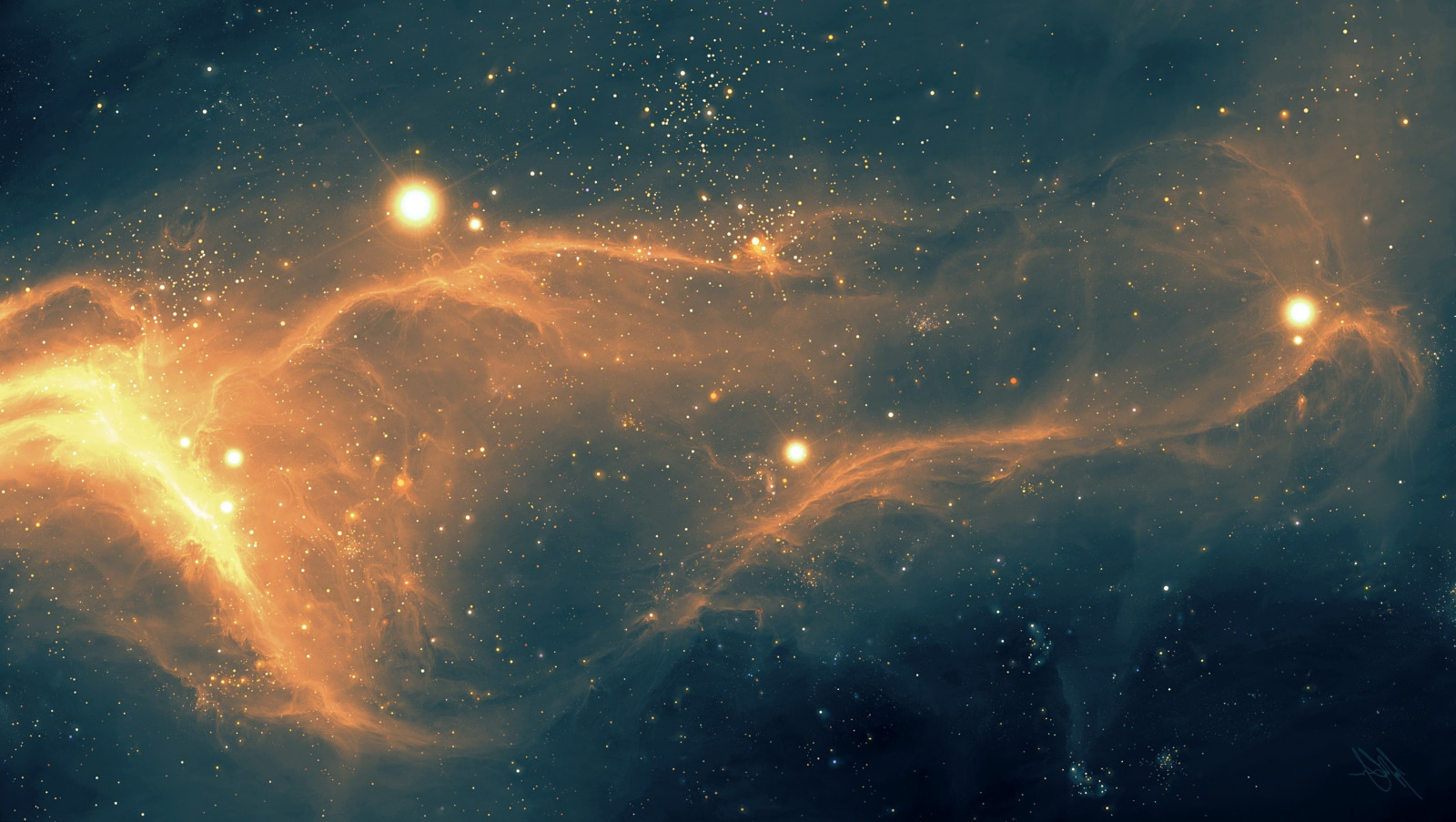 3000x1694 px, obra de arte, arte digital, nebulosa, espaço, Arte do espaço, Estrelas