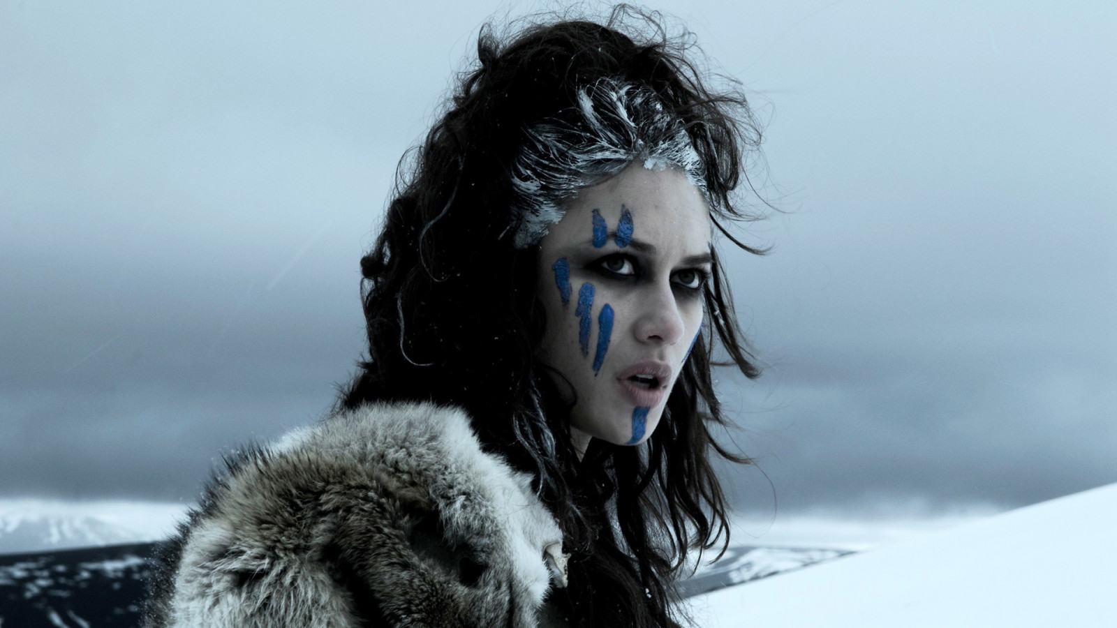černobílý, model, sníh, zima, filmy, modrý, srst, hlava, Olga Kurylenko, Centurion, počasí, krása, sezóna, 1920x1080 px, focení