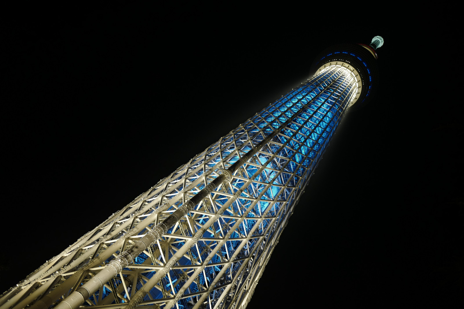 Japonsko, noc, architektura, mrakodrap, modrý, věž, Leica, Tokio, jp, Skytree, osvětlené, osvětlení, čára, iki, mezník, Tokyo Sky Tree, summilux, leicaq, summilux1728, q, 1728, oshiage