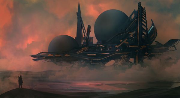 umělecká díla, digitální umění, fantasy umění, futuristický, sci-fi, 6600x3600 px