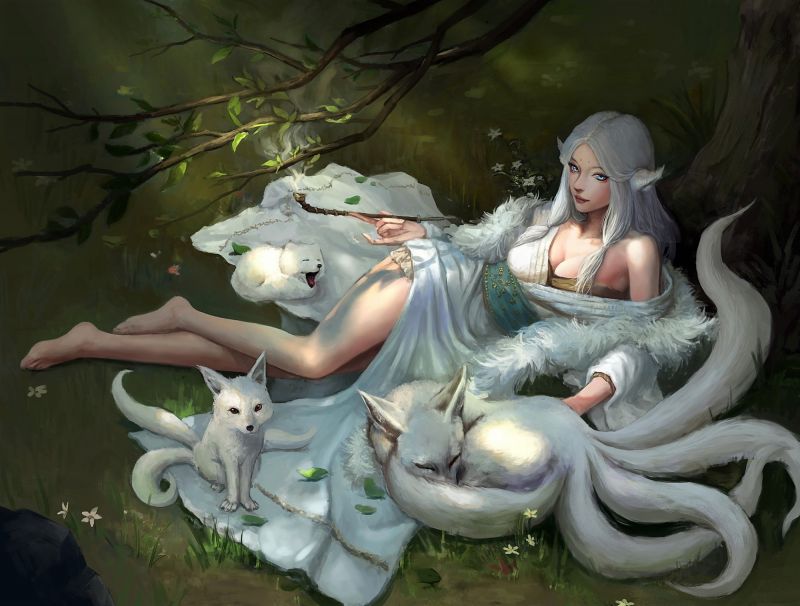 naboso, fantasy umění, fantasy dívky, nohy naboso, fantasy umění, fantasy dívky, nohy