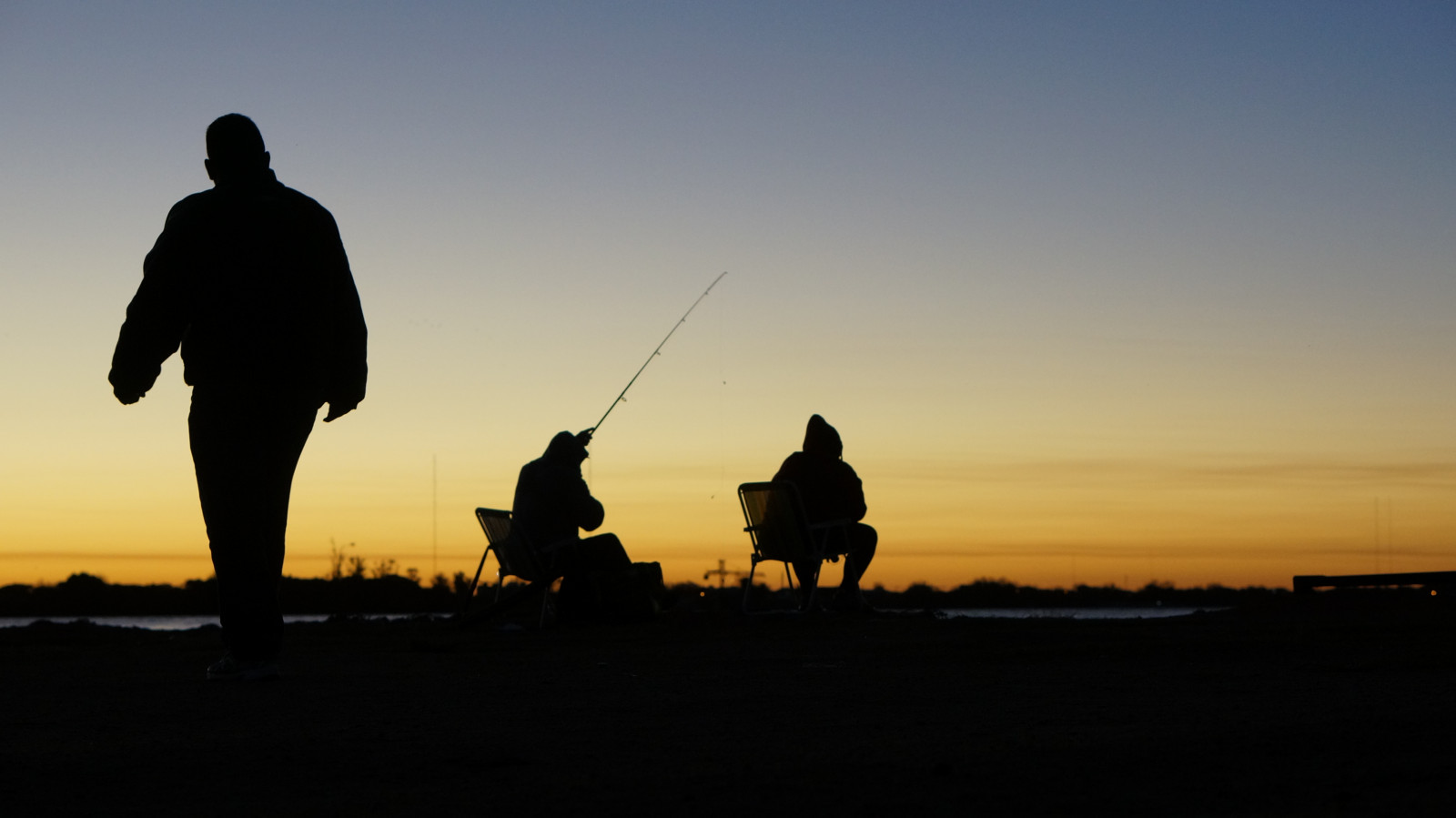 zima, západ slunce, nebe, oranžový, jezero, silueta, louže, laranja, jednoduchost, silueta, CEU, poente, guaibariver