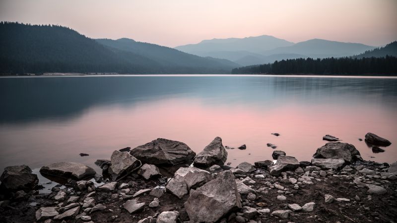 krajina, západ slunce, moře, jezero, voda, Skála krajina, západ slunce, moře, jezero, voda, Skála