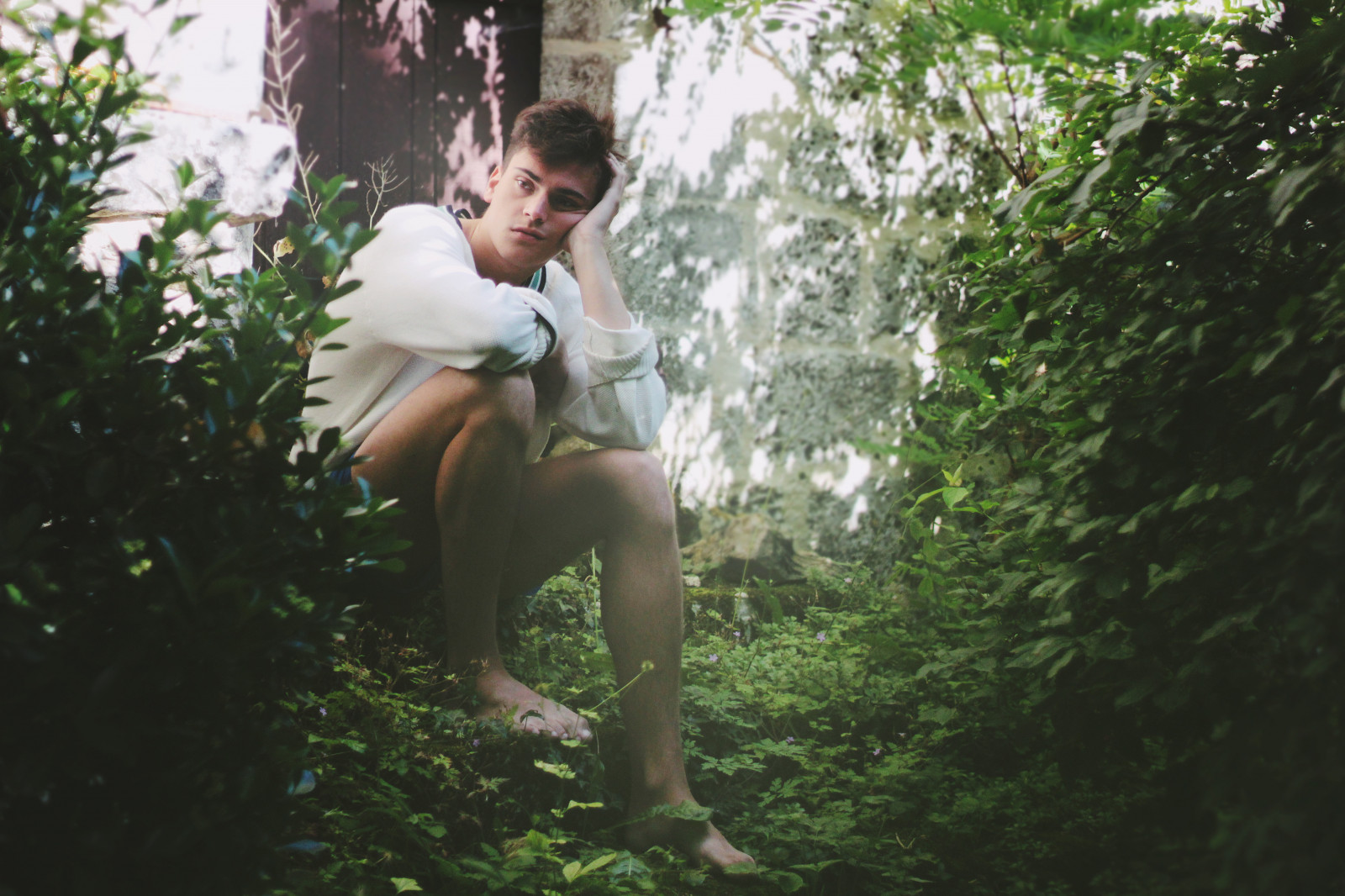 slunečnímu záření, les, zahrada, Příroda, tráva, sedící, fotografování, Myslet si, větev, zelená, Svatozář, letní, smutný, džungle, emoce, jaro, unavený, deštný prales, dovolená, světlo, Krásná, strom, chlapec, list, rostlina, divoký, dívka, krása, usměj se, volný čas, zábava, fotografie, Jean, mužský, momentka, zálesí, dřevina, obřad, Garcon, Eloise, Lafon, labarbe, Baptiste