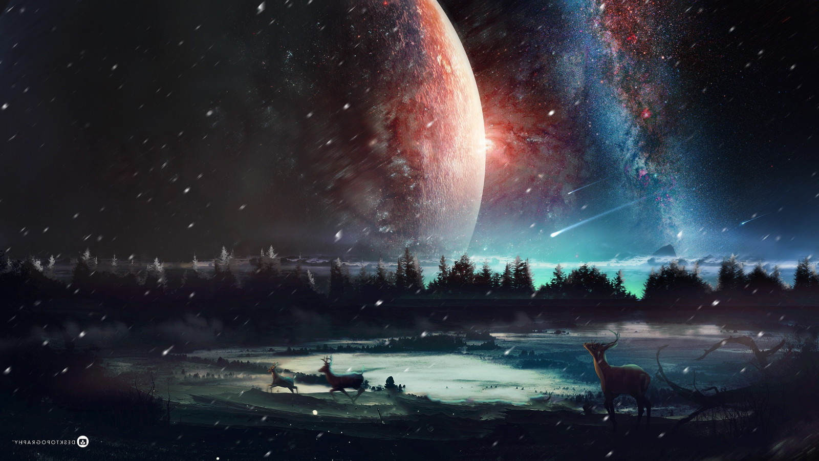 2560x1440 px, งานศิลปะ, ดาวเคราะห์, พื้นที่